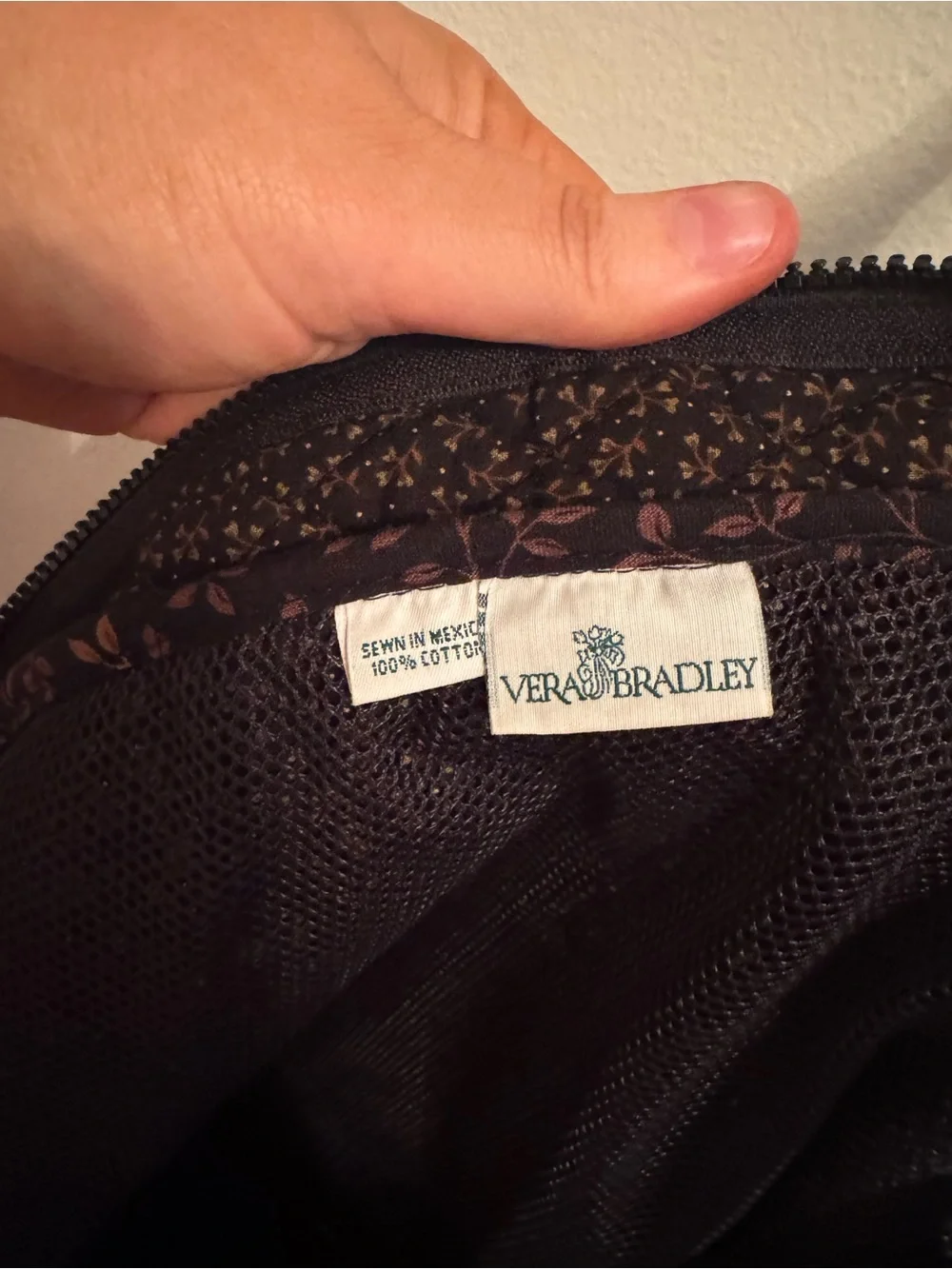 Vintage Vera Bradley Black Walnut Quilted Garment Bag with Paisley - Like New